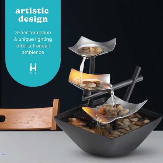 Homedics Tabletop Water Fountain, Home Décor Soothing Sound Machine.