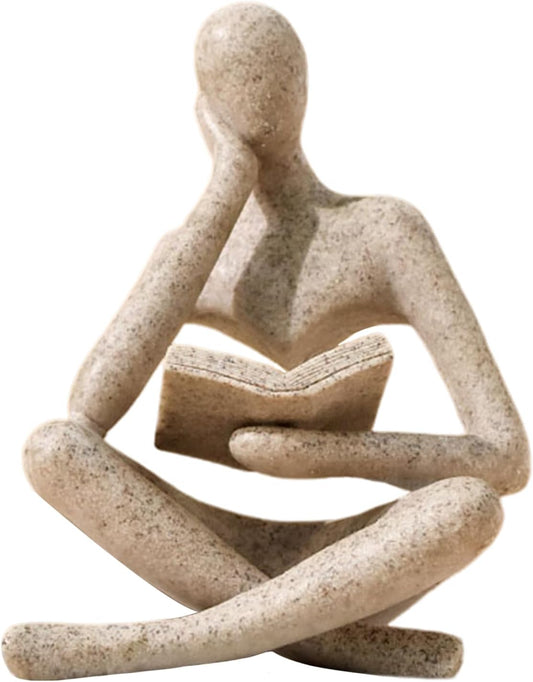 UTTCMK Bookshelf Decor Thinker Statue.
