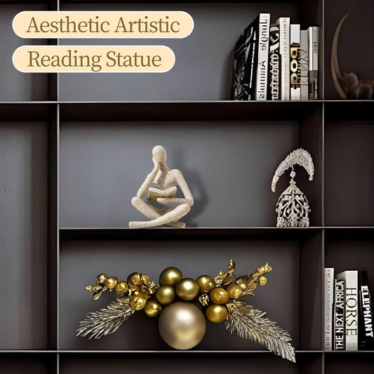 UTTCMK Bookshelf Decor Thinker Statue.