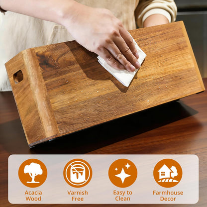 HousewoW Wooden Utensil Holder for Kitchen Counter, Cooking Utensils Holder .