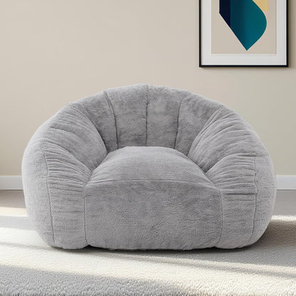 Bean Bag Chair for Adults, Soft Faux Fur Giant Beanbag Chairs, Oversized Cozy Bean Bag Couch Large Reading Chair, Comfy Bean Bag Sofa for Living Room,.